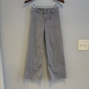 NW Zara Girls Striped Jeans (missing button)